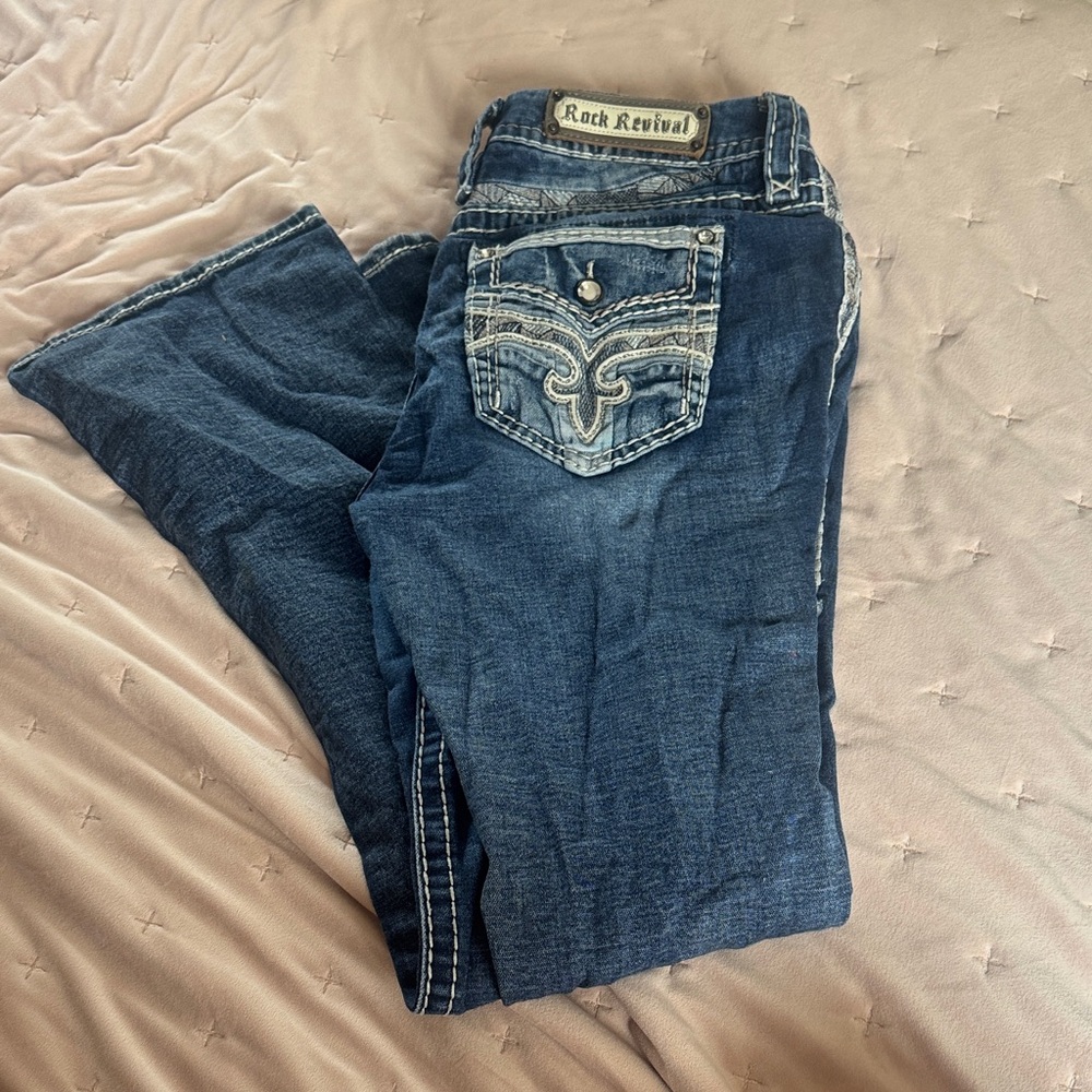 Rock Revival Dark Blue Flare Jeans 32